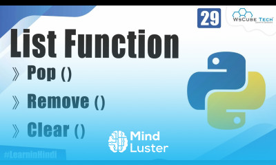 Function for Delete Element from List List Function to Remove Clear Pop