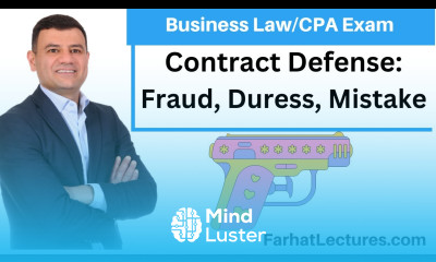 Contract Law Fraud Mistakes Duress and Undue Influence Business Law CPA Exam REG
