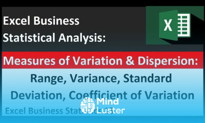 Excel Statistical Analysis 13 Range Variance Standard Deviation Coefficient of Variation