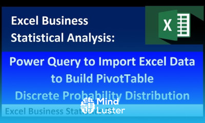 Excel Statistical Analysis 25 Import Excel data Build PivotTable Discrete Probability Distribution