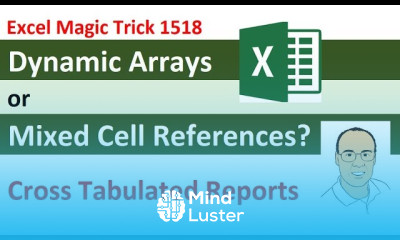 Excel Dynamic Arrays or Mixed Cell References for Cross Tabulated Reports EMT 1518