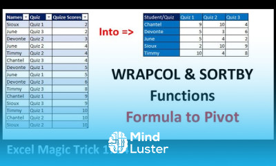 WRAPCOL SORTBY Array Functions to Pivot A Table Robustify your formulas Excel Magic Trick 1784