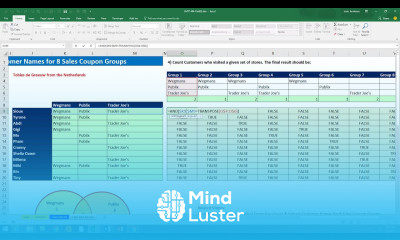 Excel Magic Trick 1444 Part 2 Count Customer Names for 8 Sales Coupon Groups
