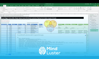 Excel Magic Trick 1446 Power Query Count Extract Customer Names for 8 Sales Coupon Groups
