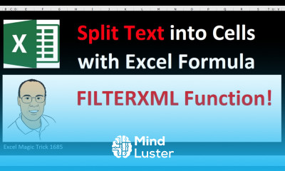 FILTERXML Function to Split Text into Cells Excel Magic Trick 1685