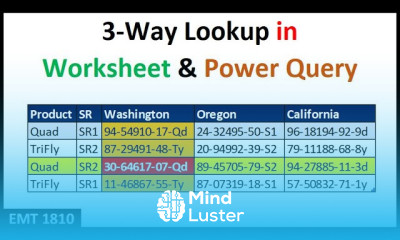Three Way Lookup with Power Query XLOOKUP Two Way Lookup too Excel Magic Trick 1810