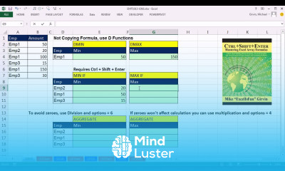 Excel Magic Trick 1013 MIN IF MAX IF MINIF MAXIF 6 Examples MAX MIN calculation w 1 criteria