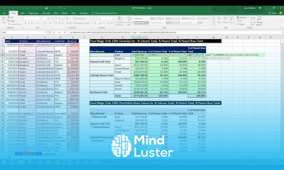 Excel Magic Trick 1394 Excel Formulas for Column Total Parent Total Parent Row Total