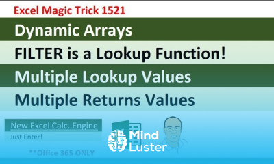 VLOOKUP Step Aside New Epic Lookup Function FILTER Dynamic Array Function EMT 1521
