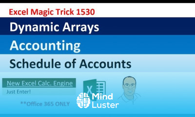 Excel Dynamic Arrays Accounting Dynamic Schedule of Accounts Excel Magic Trick 1530