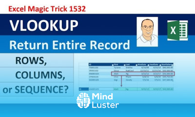 VLOOKUP To Get Complete Record ROWS COLUMNS or SEQUENCE Function EMT 1532