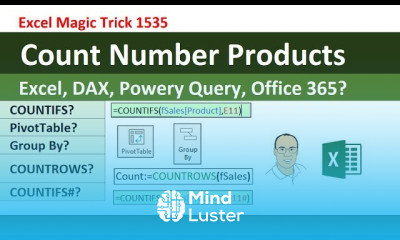 Count Products Report Excel DAX Power Query Office 365 Excel Magic Trick 1533