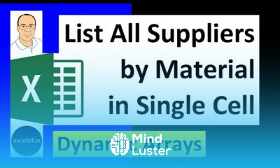 Array Formula List All Suppliers by Material in Single Cell with Line Feed Excel Magic Trick 1579
