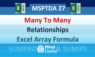 MSPTDA 27 SUMPRODUCT SUMIFS Worksheet Array Formula to Add Units in Many To Many Relationships