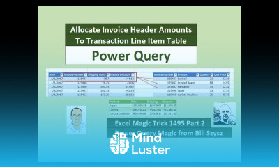 EMT 1495 Part 02 Power Query with Group By Rows Allocate Invoice Amounts To Line Item Table