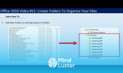 Office 2016 Video 11 Create Folders To Organize Your Files