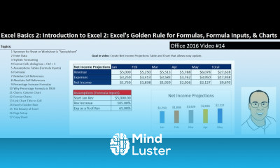 Excel Basics 2 Introduction to Excel 2 Excel s Golden Rule for Formulas Formula Inputs Charts