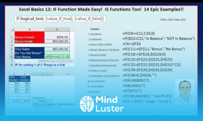 Excel Basics 13 IF Function Made Easy IS Functions Too 14 Epic Examples