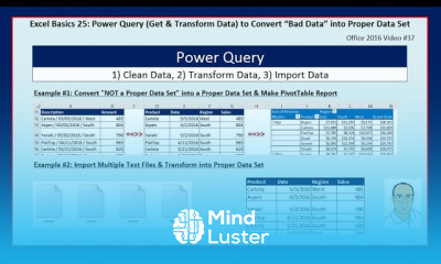 Excel Basics 25 Power Query Get Transform to Clean Transform Data into Proper Data Set