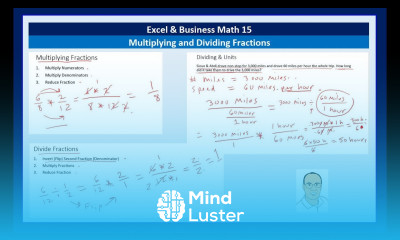 Excel Business Math 15 Multiplying and Dividing Fractions By Hand In Excel