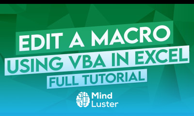 Learn VBA Excel Edit a Macro using VBA in Excel Tutorial - Mind Luster