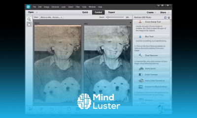 Photoshop Elements 12 Training Tutorial How to Restore and Repair an Old Black White Photo