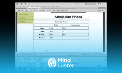 Dreamweaver CS6 Training Part 28 Table Modes Formatting Tables Create a Website Course