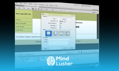 Dreamweaver CS6 Training Part 27 How to Add a Table in a Web Page Create a Website Course