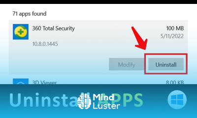 How to UNINSTSALL APPS on Windows 10