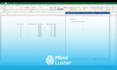22 Defining all the goals of the app Project 4 Creation of a HR management EXCEL FOR DATA ANALYSIS