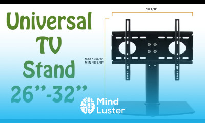 Black Glass Universal TV Stand Wall Mount Combo 2632B for Flat Panel TV LED LCD Plasma