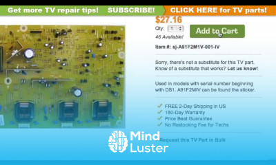Philips LCD TV Repair Tips A91F2M1V 001 IV How to Replace a Backlight Inverter CBA Tutorial
