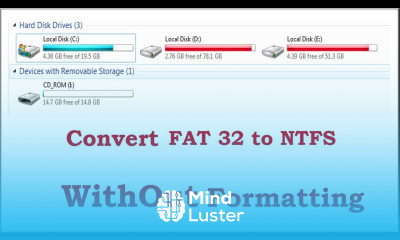 How to Convert FAT32 to NTFS WITHOUT FORMATTING LOSING DATA