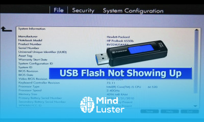 HP Laptop USB flash Not Showing Up In Boot Menu Legacy Support Enabled in BIOS