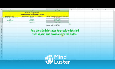 Lecture 14 Step 3 9 Auditing Restoration Test