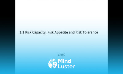 CRISC Lecture Video 1 1 Risk Capacity Risk Appetite and Risk Tolerance