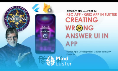 HINDI 14 Creating Wrong Answer Screen In Our App Flutter KBC Quiz App Tutorial In Hindi