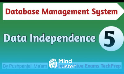 Lec 1 5 Data Independence in DBMS Database Management System in Hindi by pushpanjali ma am