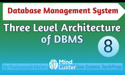 Lec 1 8 Three Level Architecture of Dbms Database Management System in Hindi