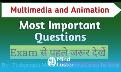 Most Important Questions of Multimedia Animation in Hindi