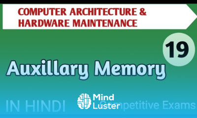 Lec 2 5 Auxillary Memory in Computer Architecture in Hindi