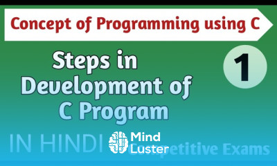 Learn Lec 1 6 Steps in Development of C Program - Mind Luster