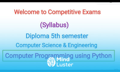 Computer Programming using Python Syllabus of Diploma Computer Science 5th Sem