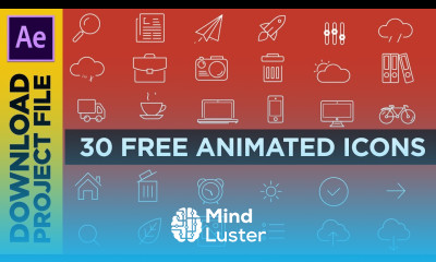 FREE 30 ANIMATED ICONS 1 DOWNLOAD AFTER EFFECTS PROJECT FILE No Third Party Plugin