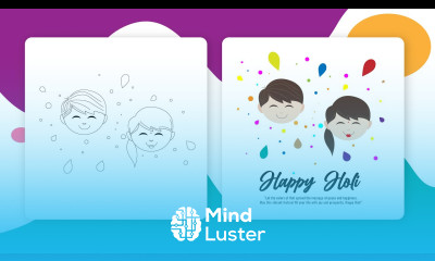 Holi Banner Design Tips Tutorial in Adobe Illustrator in Hindi