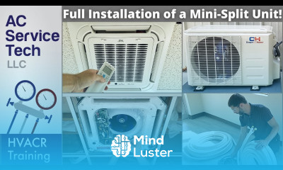 Full Installation of an Inverter Minisplit Heat Pump with Indoor Ceiling Cassette