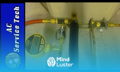 Vacuum Pump AC Lines and Break the Vacuum with Refrigerant Setup Micron Level Weighing