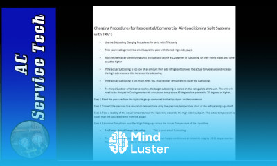 HVAC Refrigerant Charging Subcooling Charging Method Directions