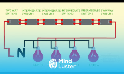 intermediate switch and two way switch multiple light connection