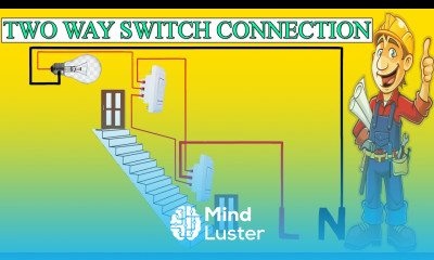 Two Way switch Connection with light electric animation video